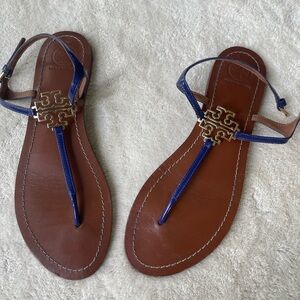 Tory Burch Mini Miller Size 8.5 Blue Sandal